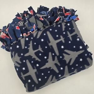 F-15 Angels Planes Fleece Reversible Blanket No Sew Plane Blanket 56x 64